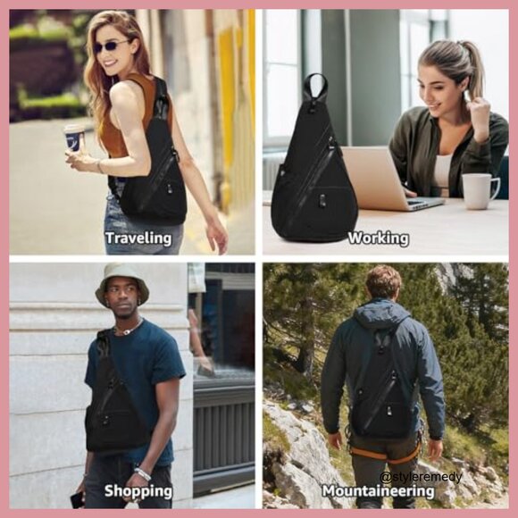 Nylon Crossbody Sling Backpack Convertible Daypack Travel Bag main image 6